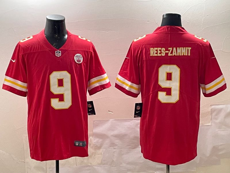Men Kansas City Chiefs 9 Rees-Zammit Red Second generations 2025 Nike Limited NFL Jersey style 1